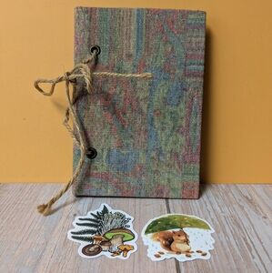 Tapestry Journal + 2 Stickers with Twine Closure